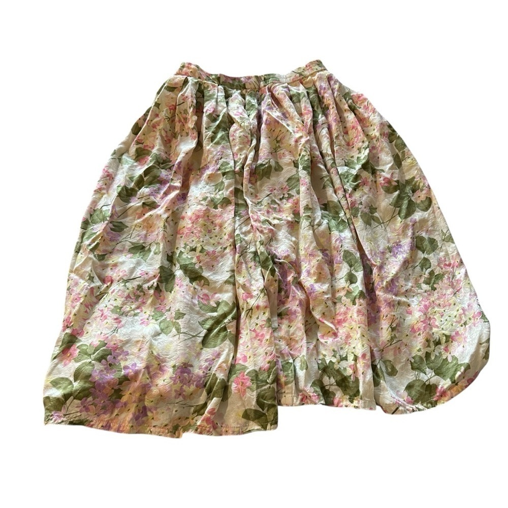 Vintage Pleated Floral skirt waist 12", length 25"